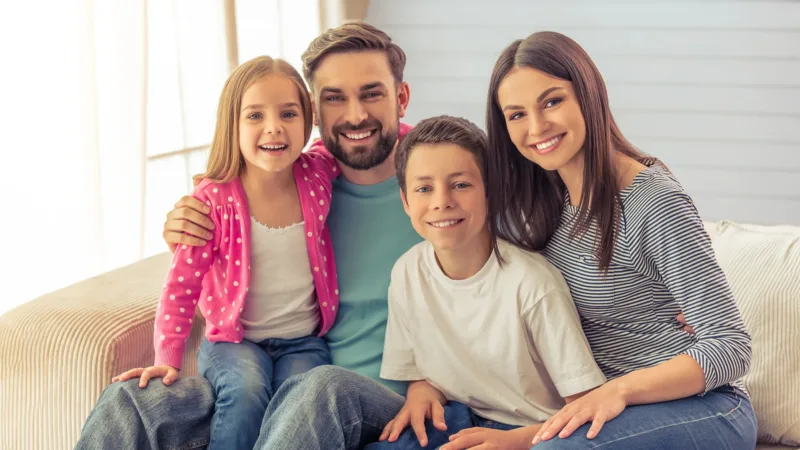Family smiling together